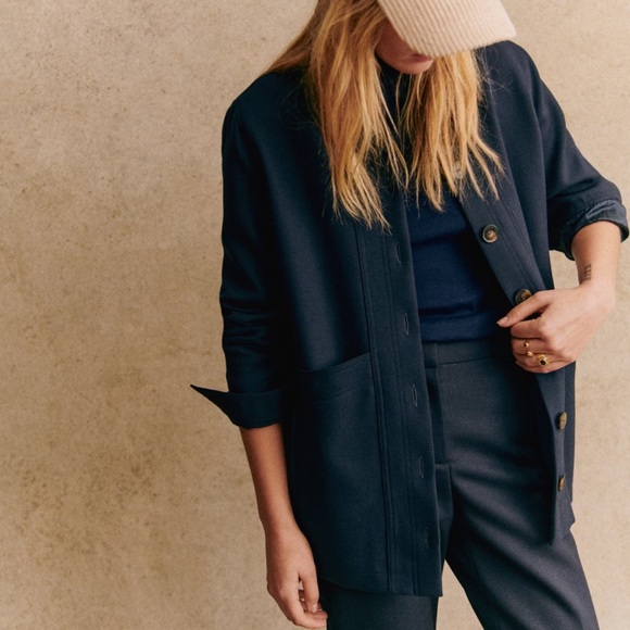 NWT Sézane Navy Will Jacket - Picture 1 of 5
